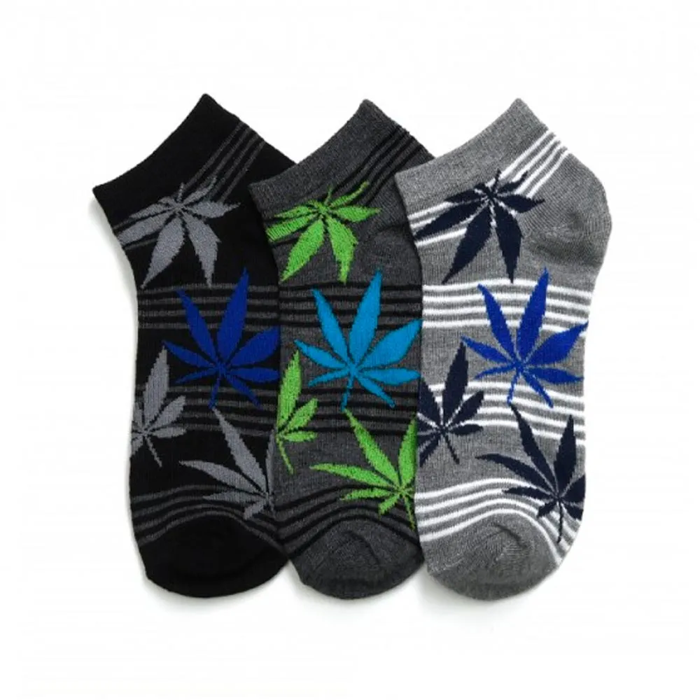 12 Pairs Marijuana Leaf Cannabis Ankle Socks Crew Low Cut Running Men Women 9-11