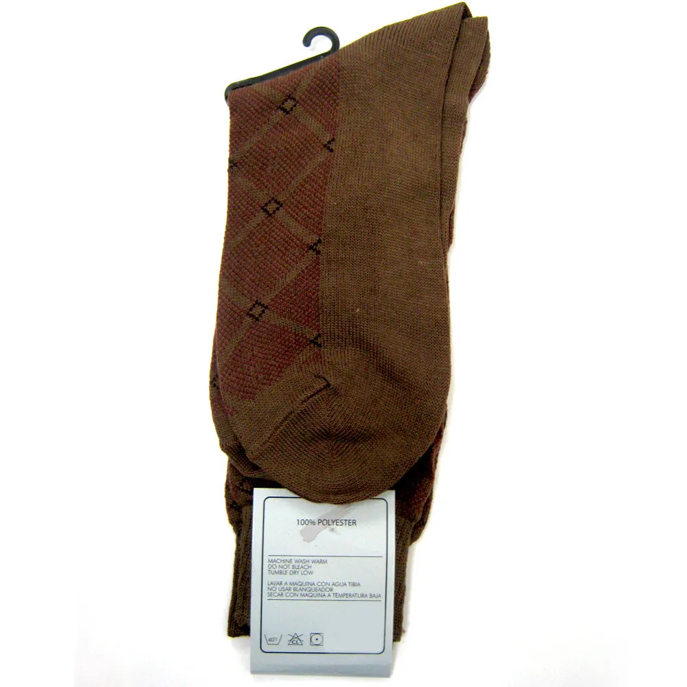12 Pairs Mens Dress Socks Variety of Pattern Size 10-13 Lightweight Stay Up Cuff