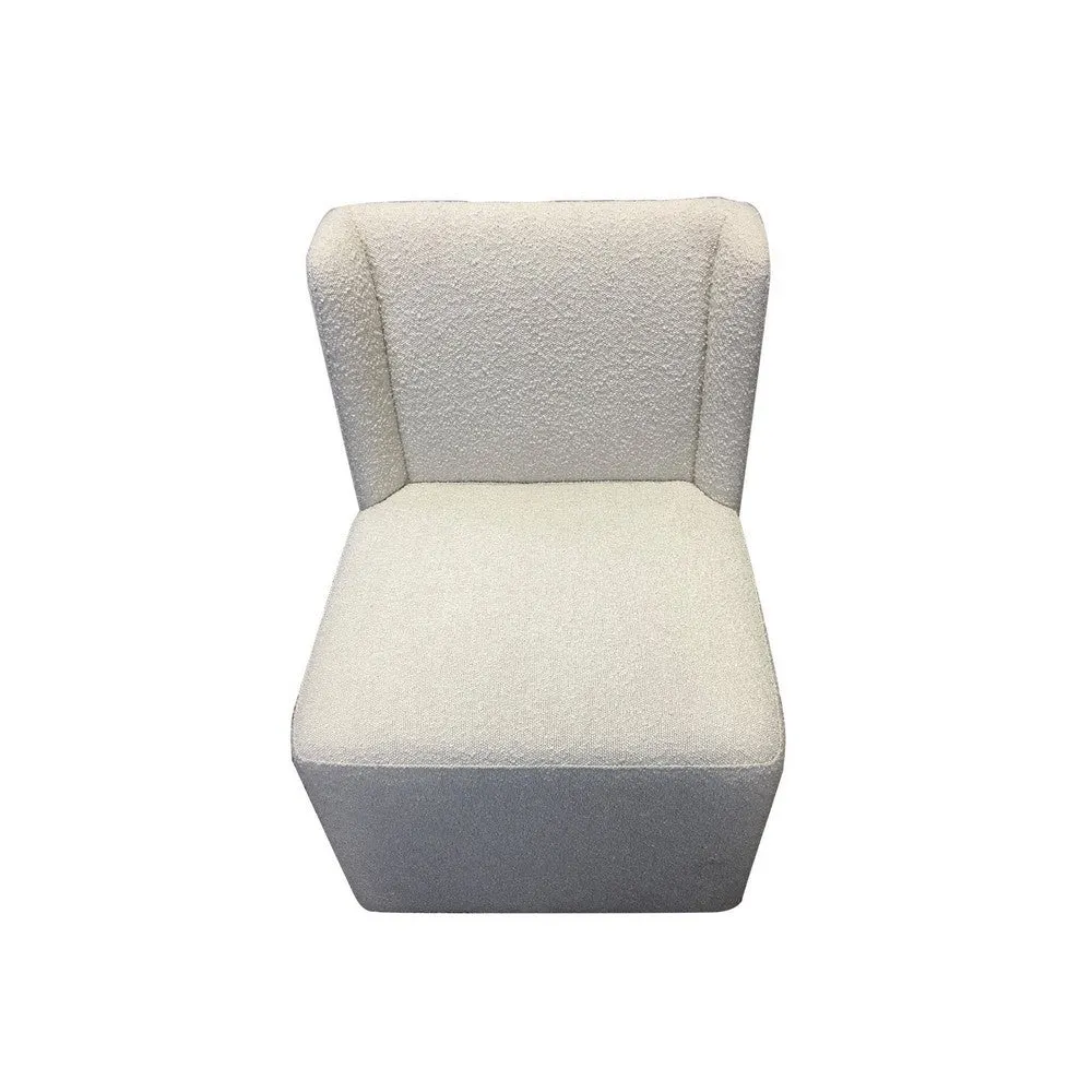 24" Swivel Dining Chairs, Set of 2, Wingback, White Boucle By Casagear Home