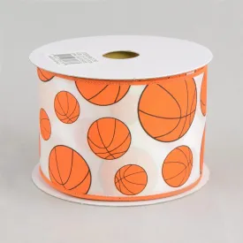 2.5" Basketball Ribbon: Orange & Black (10 Yards)