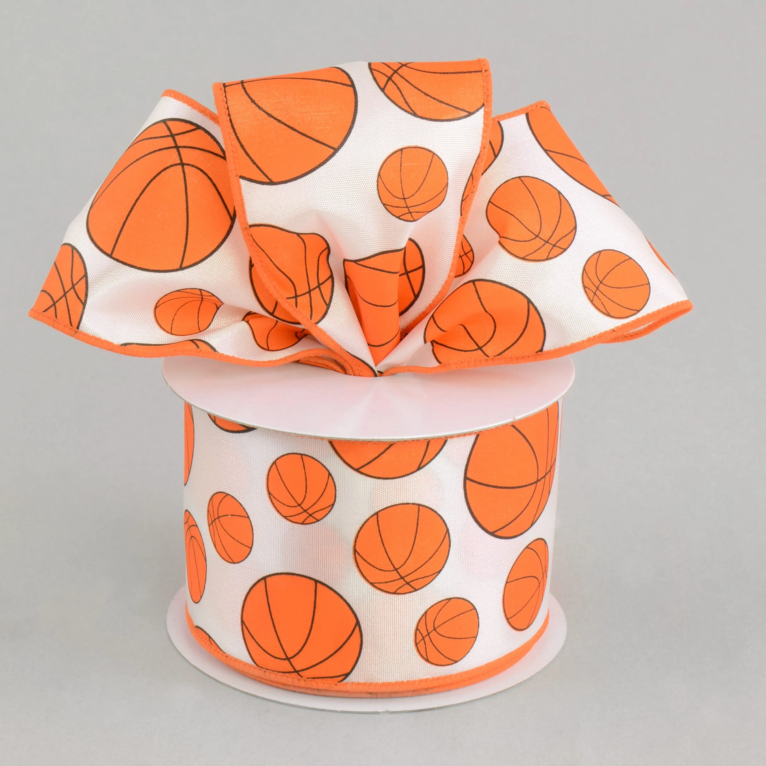 2.5" Basketball Ribbon: Orange & Black (10 Yards)