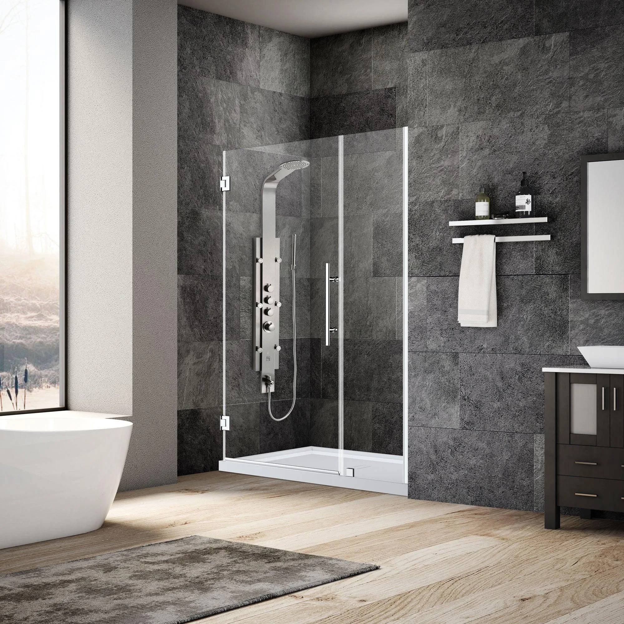 36-37 W x 72 H  Swing-Out Shower Door ULTRA-E Chrome