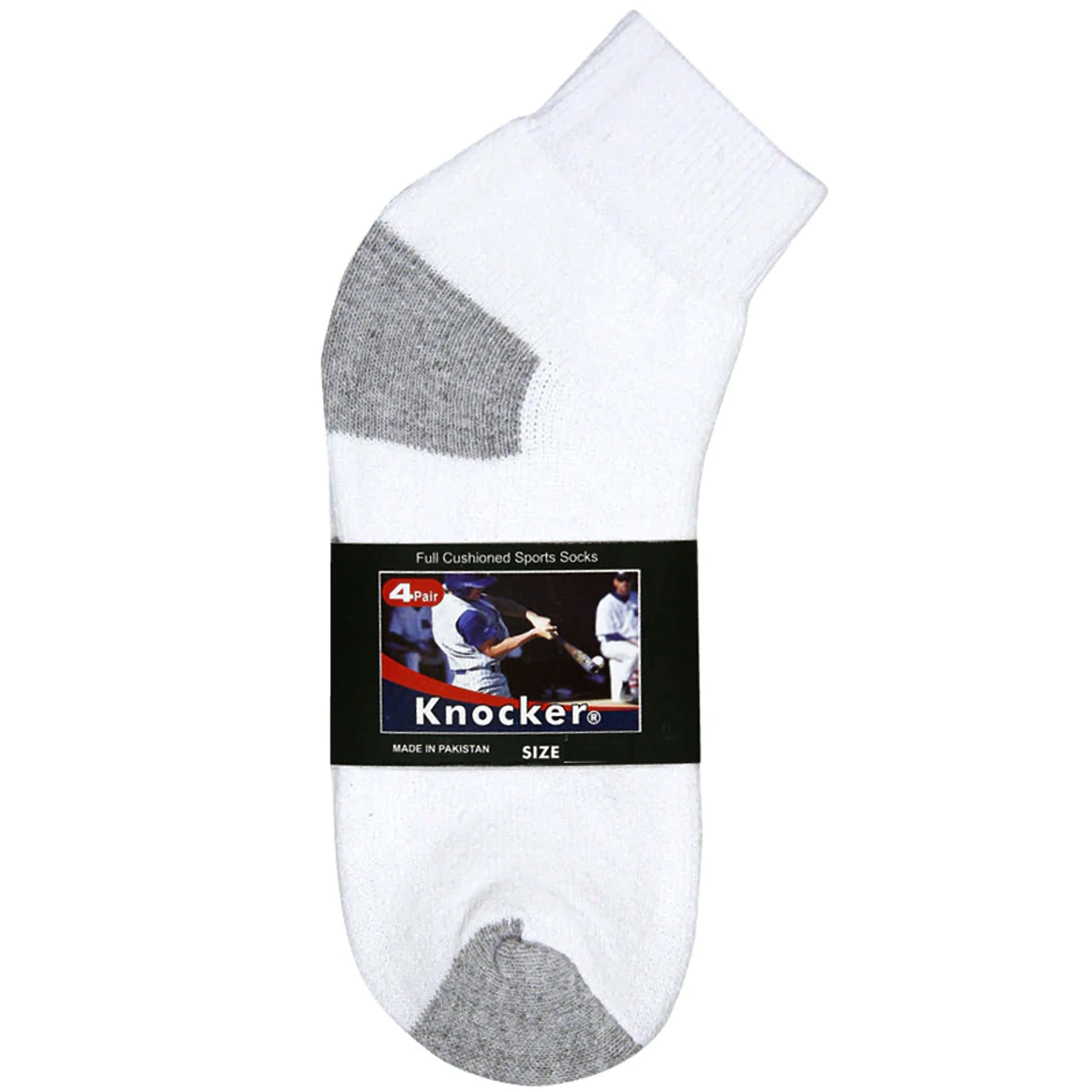 4 Pairs Mens Classic Ankle Socks Quarter Crew Sport Cotton White Grey Size 10-13