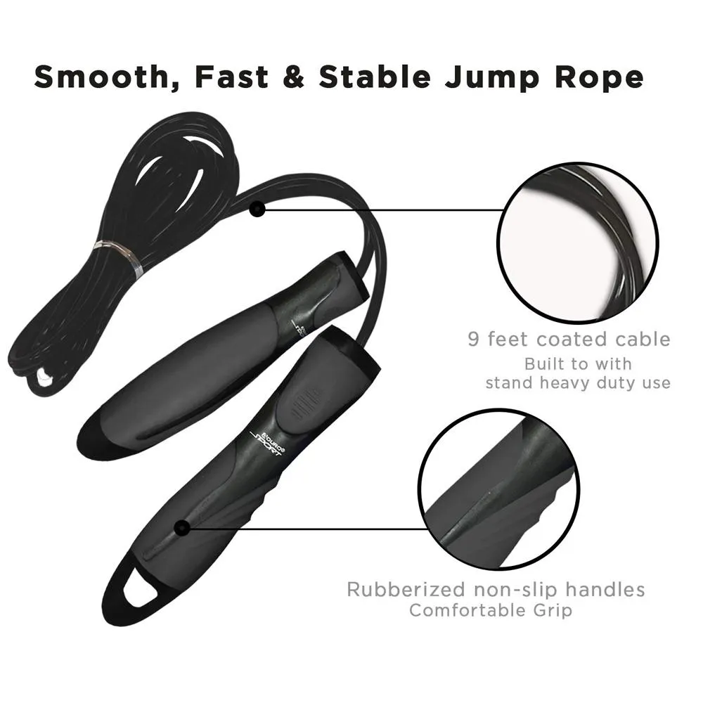 Aduro Sport Speed Jump Rope with Rubberized Non-Slip Handles