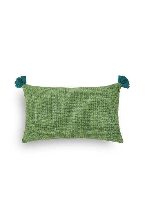 Ananya Handwoven Cushion-Leafy Green