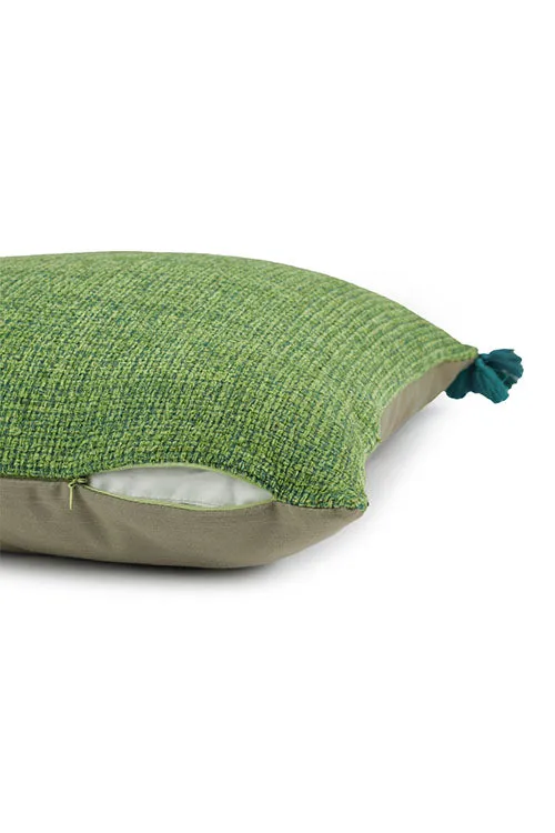 Ananya Handwoven Cushion-Leafy Green