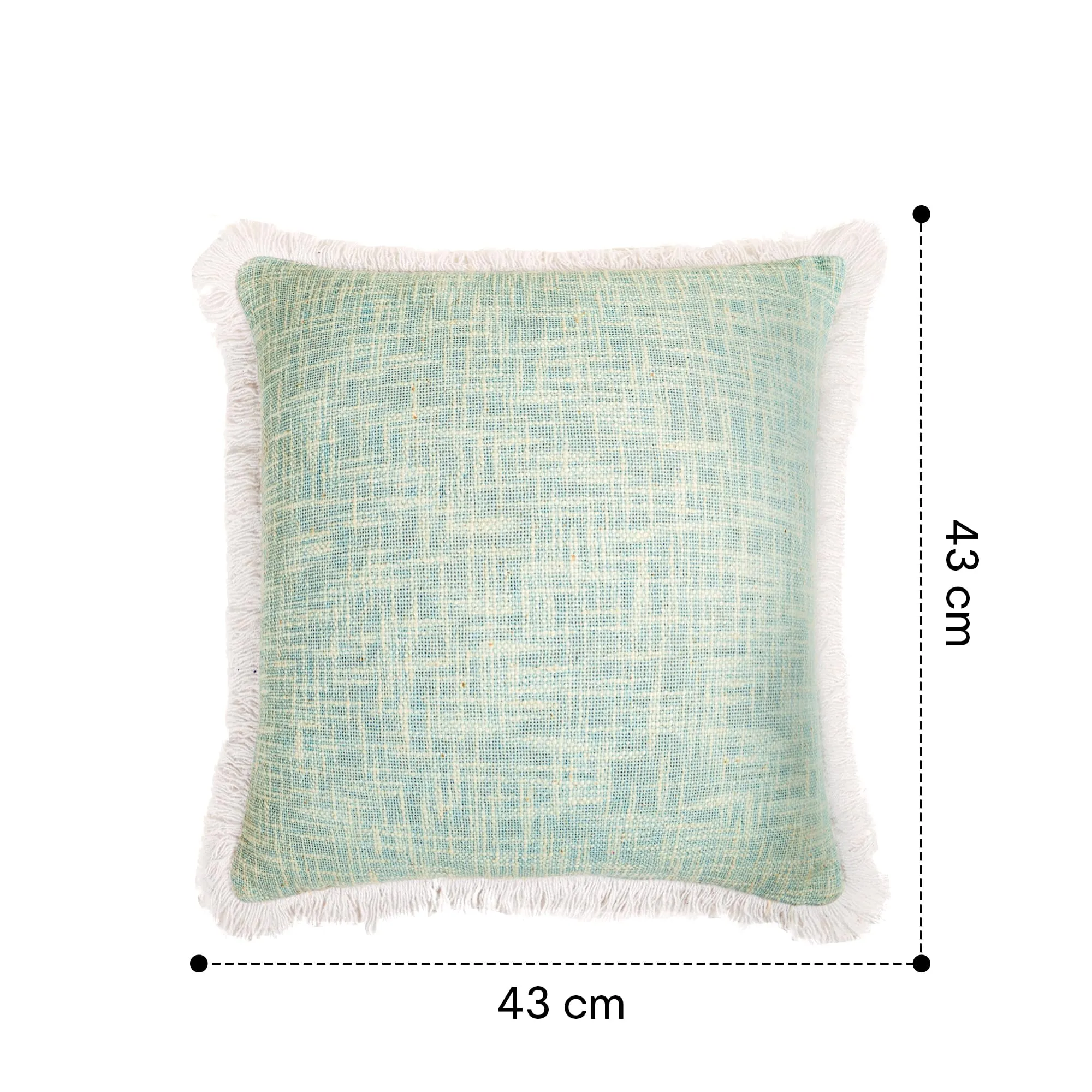 Anko Cushion Cover Set of 2 | 100% Cotton Square Decorative Cushion Covers | Throw/Pillow Cushion Covers | Cushion Cover Set for Your Sofa, Living Room (Without Filler) | Jade | 16 x 16 Inches
