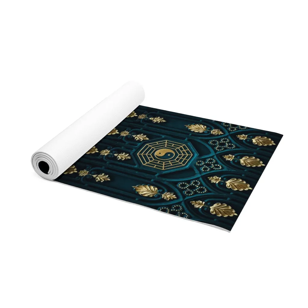 Blue & Gold Peace Foam Yoga Mat