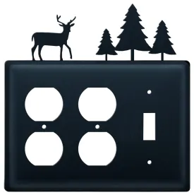 Deer & Pine Trees Double Outlet CUSTOM Product Single Switch Cover