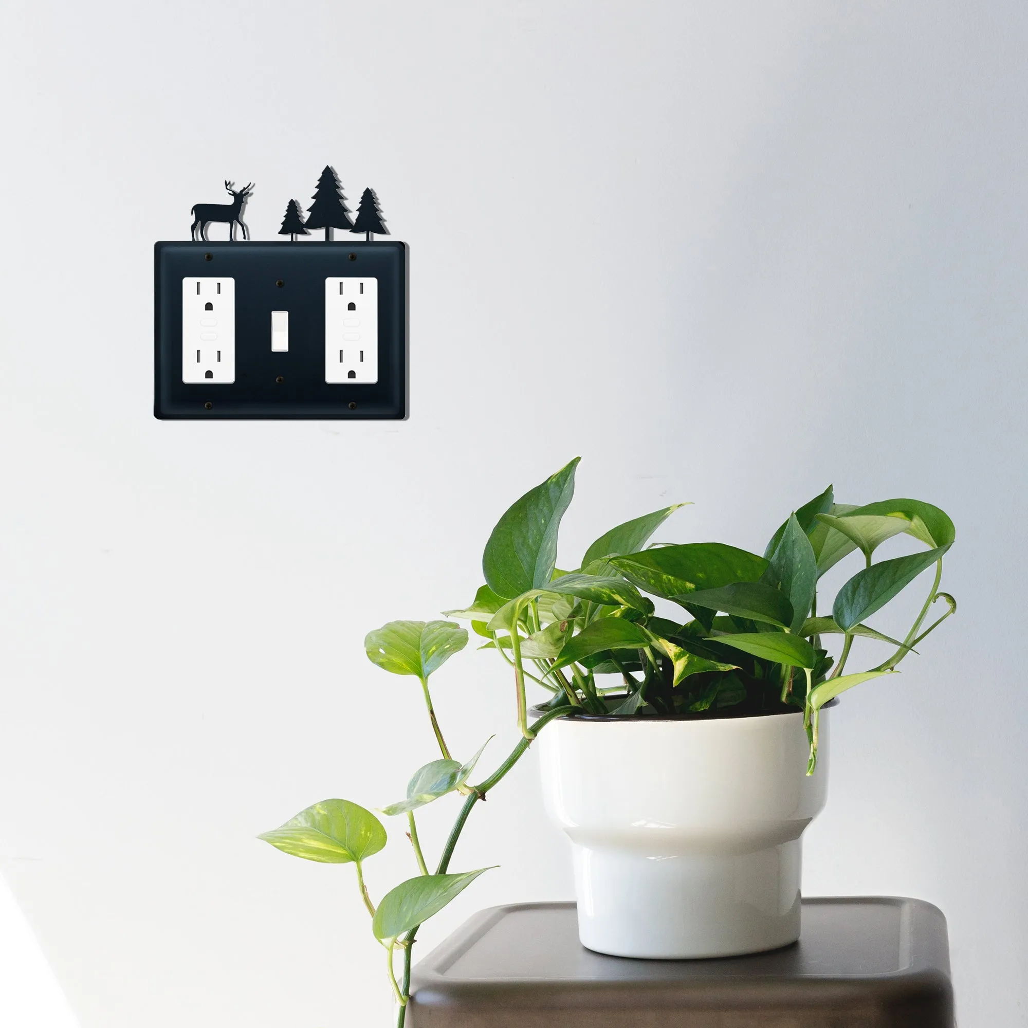 Deer & Pine Trees Single GFI CUSTOM Product Switch GFI CUSTOM Product
