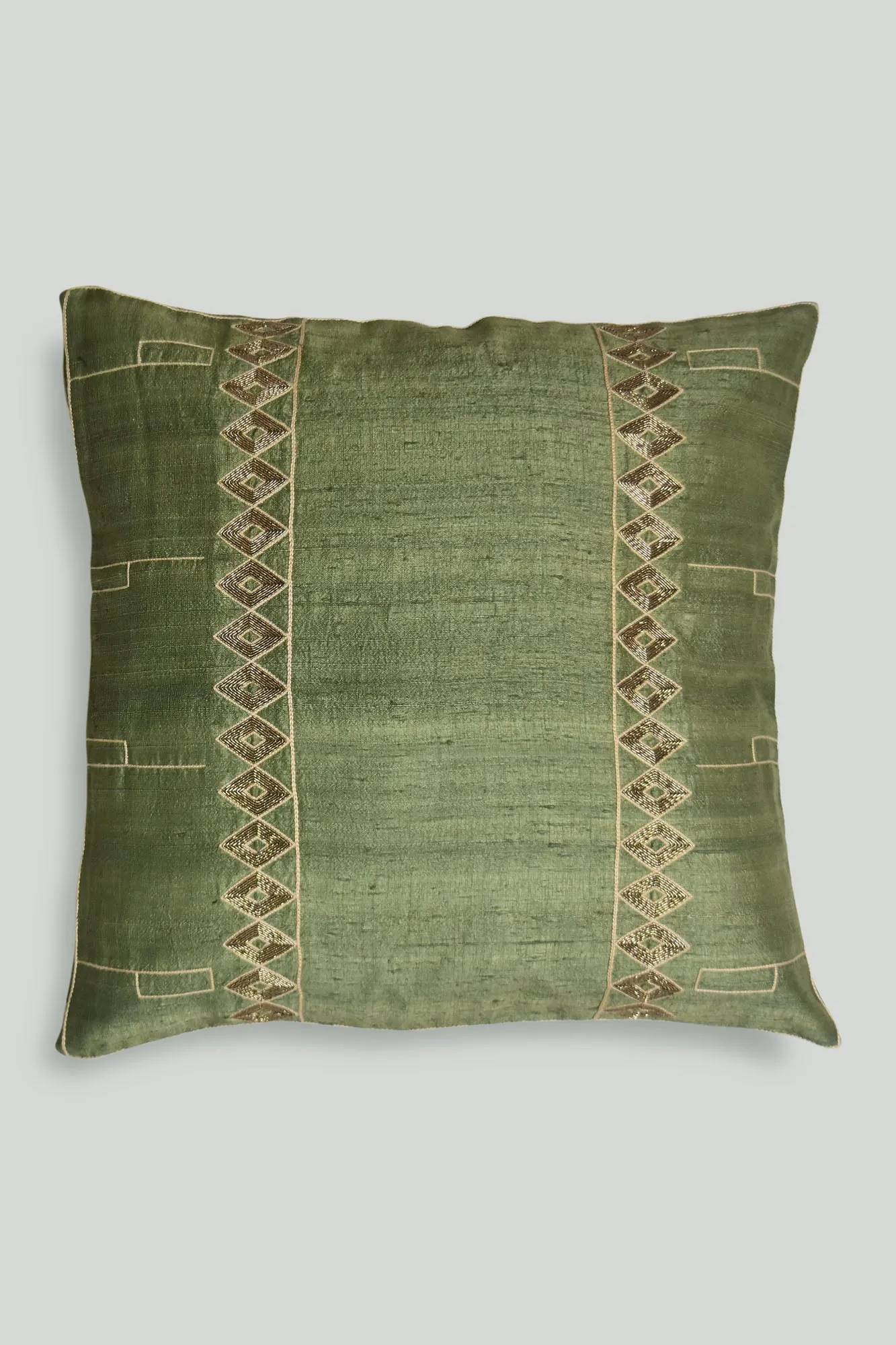 Ecuación verde Handwoven Cushións - 1 pc