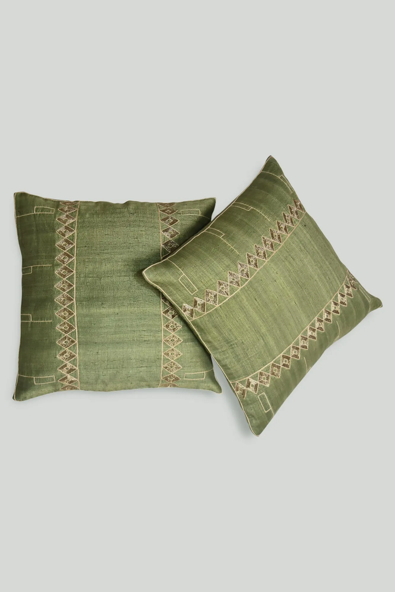 Ecuación verde Handwoven Cushións - 1 pc