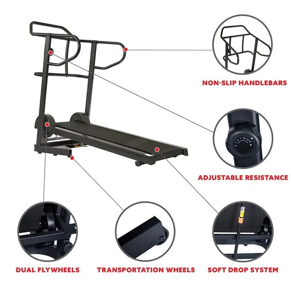 Force Fitmill Magnetic Manual Treadmill Double Flywheel