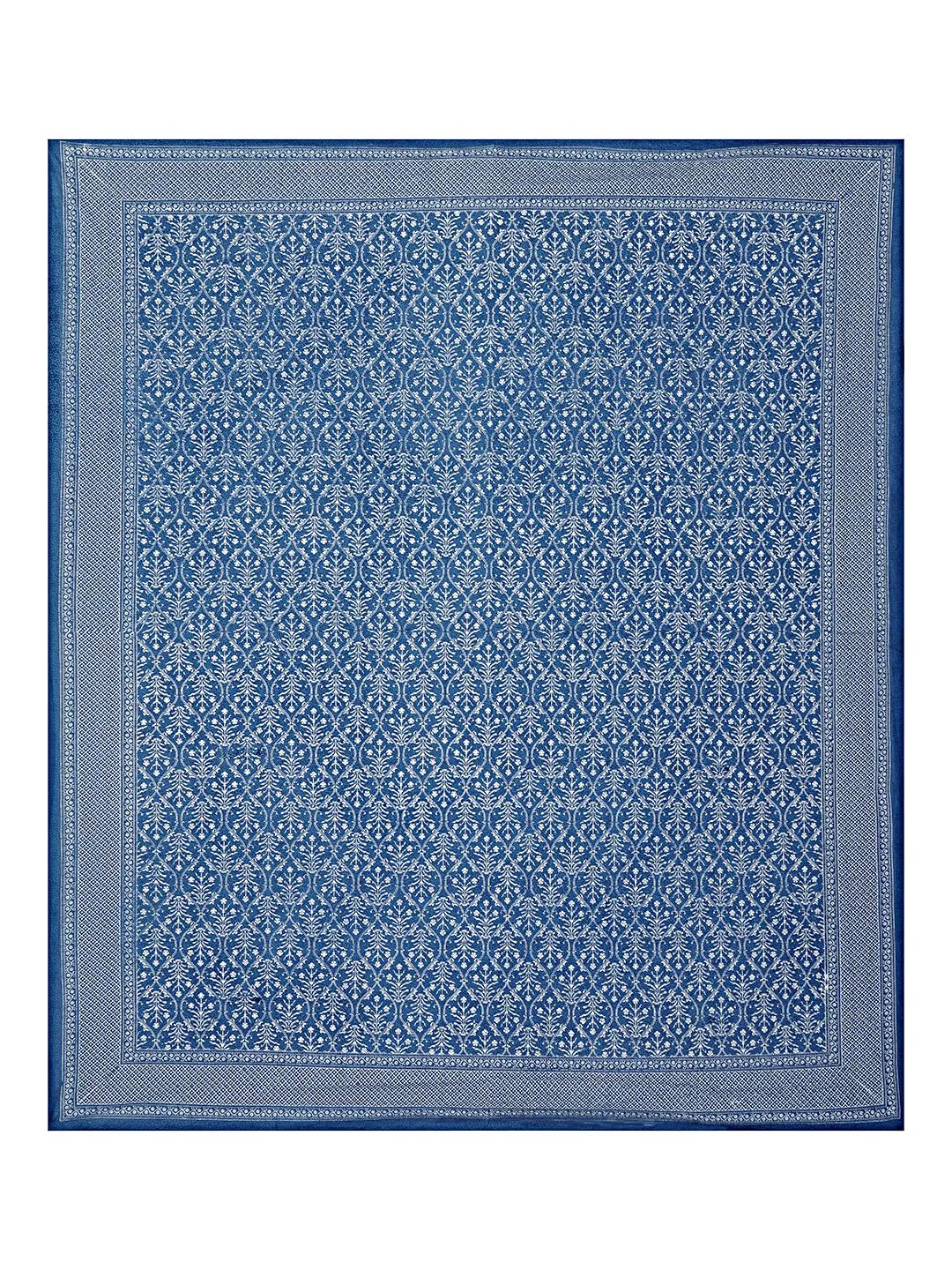 Goodadi Pure 100% Cotton Bedsheet with 2 Pillow Covers, Size - Double King Size Bedsheet 100x108 Inch, Pillow Covers - 18x28 inch, Sanganri Bagru Print (Blue 313)