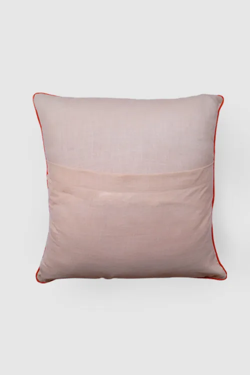 Gul Bahar Aari Embroidered Cushion Cover - Cream