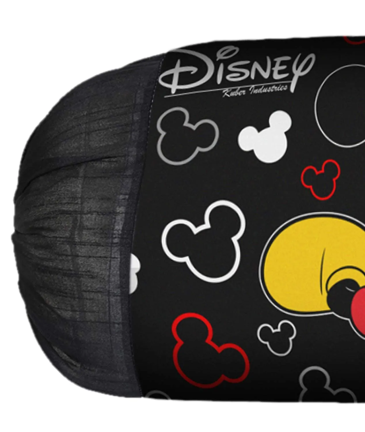 Heart Home Dinsey Mickey Bolster Covers | Soft Cotton Bolster Cover Set | Diwan Round Bolster Pillow Covers | Masand Cover | Pack of 2 | Black