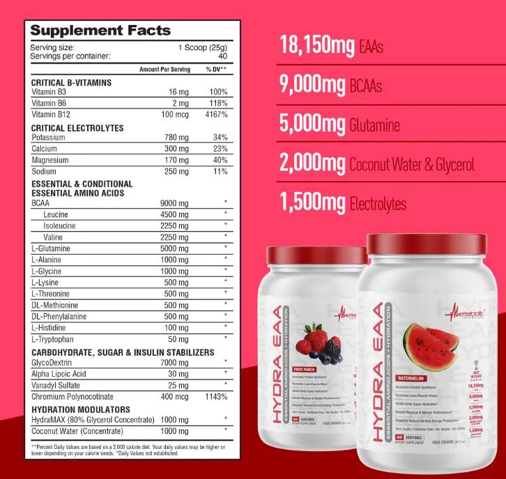 Hydra EAA Essential Amino Acids   Hydration