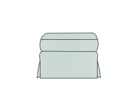 Kate | Footstool Extra Loose Cover | Capri Duck Egg