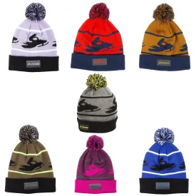 Klim  Bomber Beanie Traditional Cuff Style Poofy Topper Micro-Injected Logo - One Size