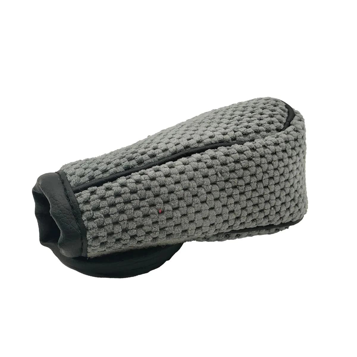 Knit Texture Manual Gear Shift Knob Cover - Grey With Black