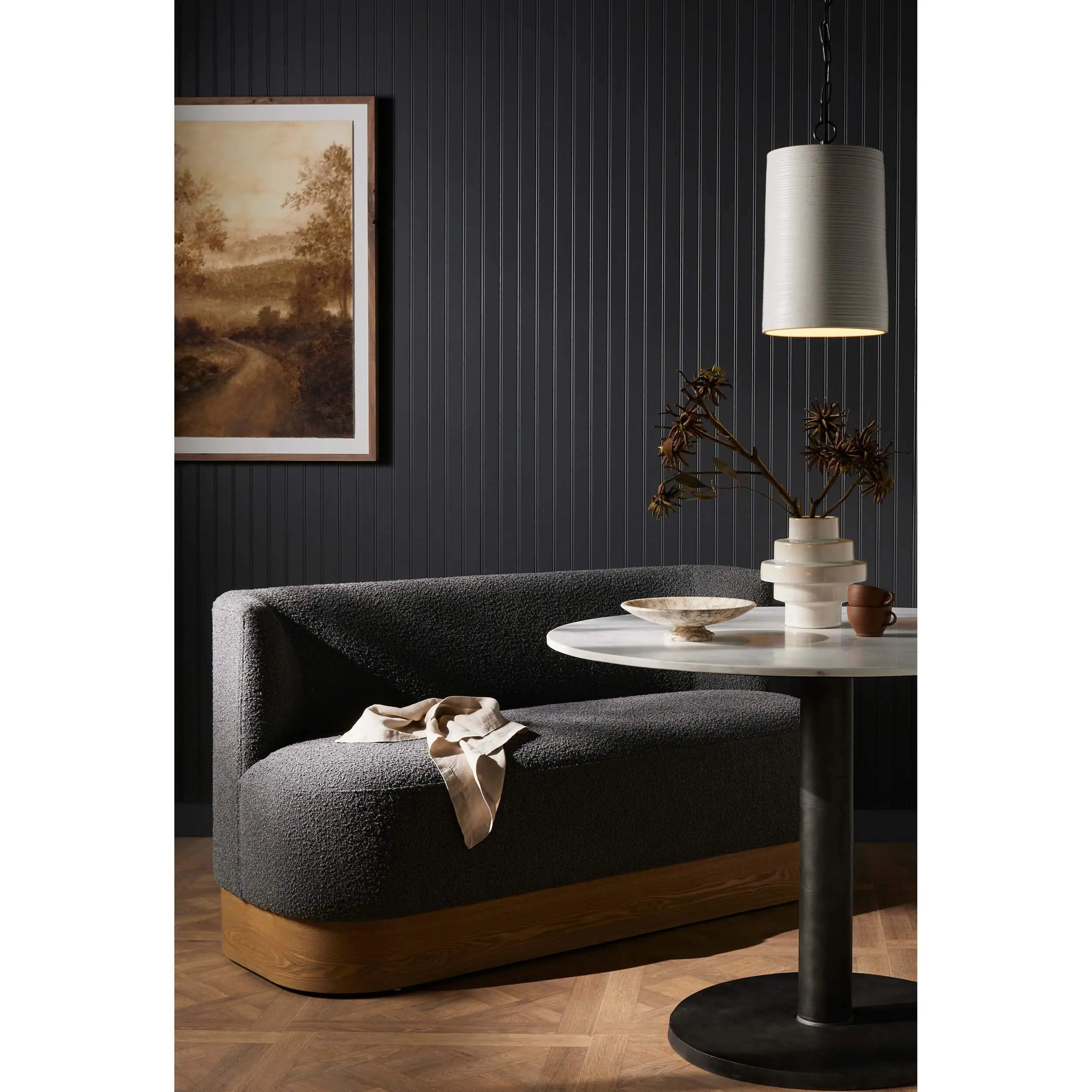 Krista Dining Bench, Knoll Charcoal