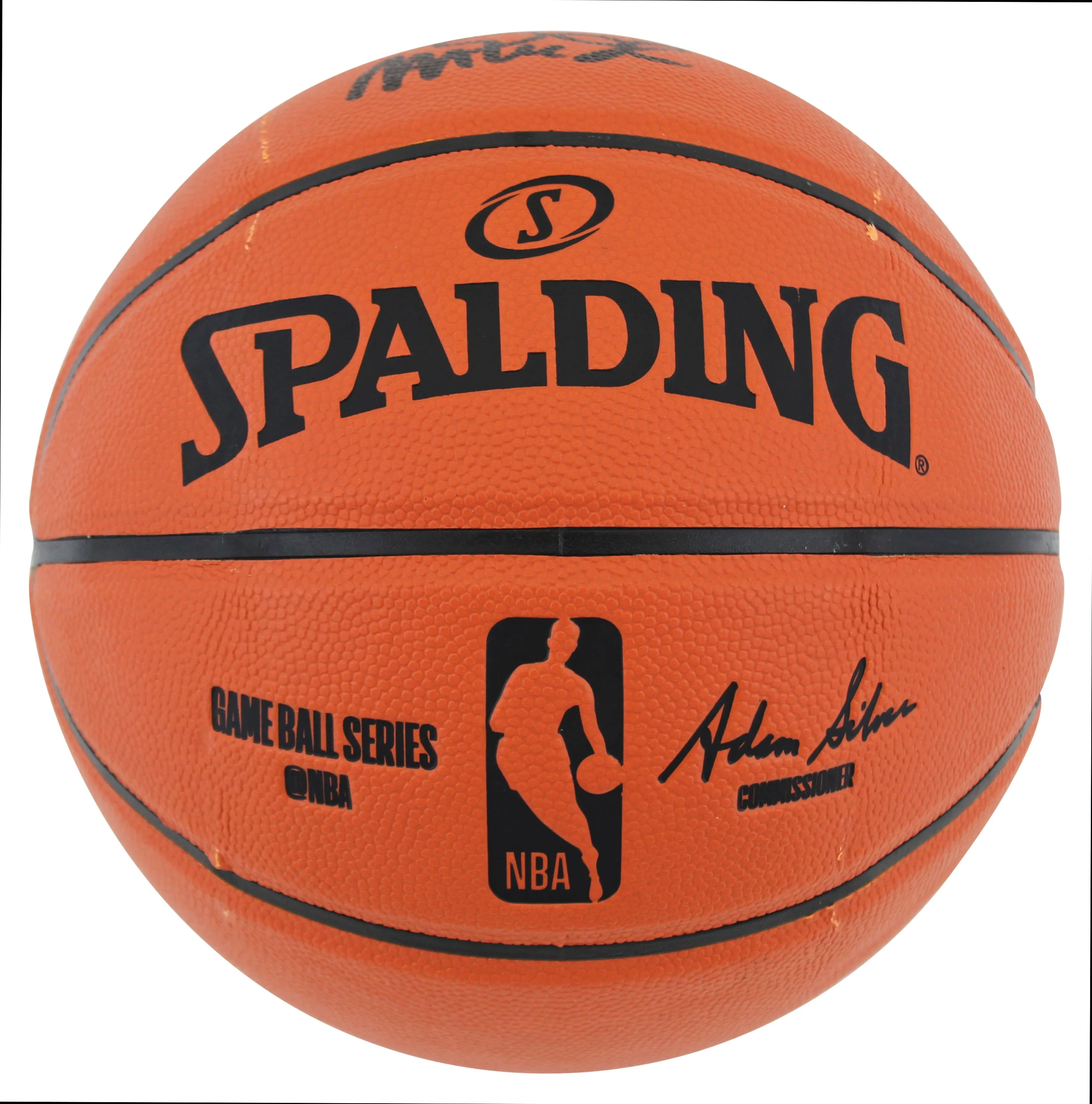 Lakers Magic Johnson Signed Spalding Basketball w/ Black Sig w/ Case BAS Wit