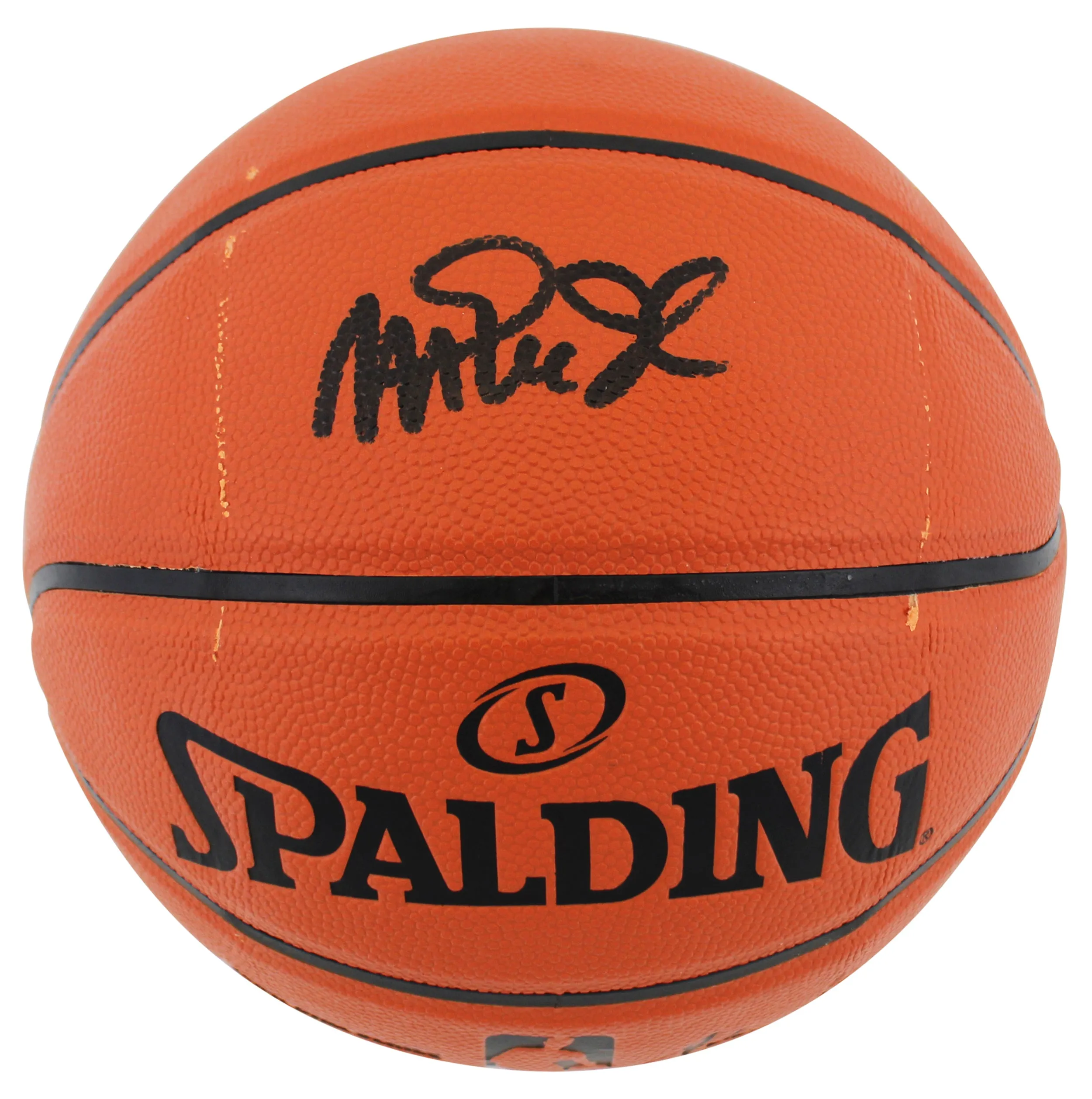 Lakers Magic Johnson Signed Spalding Basketball w/ Black Sig w/ Case BAS Wit