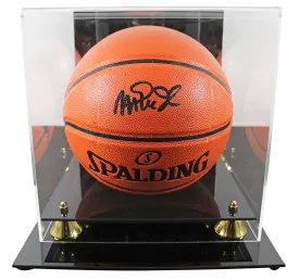 Lakers Magic Johnson Signed Spalding Basketball w/ Black Sig w/ Case BAS Wit