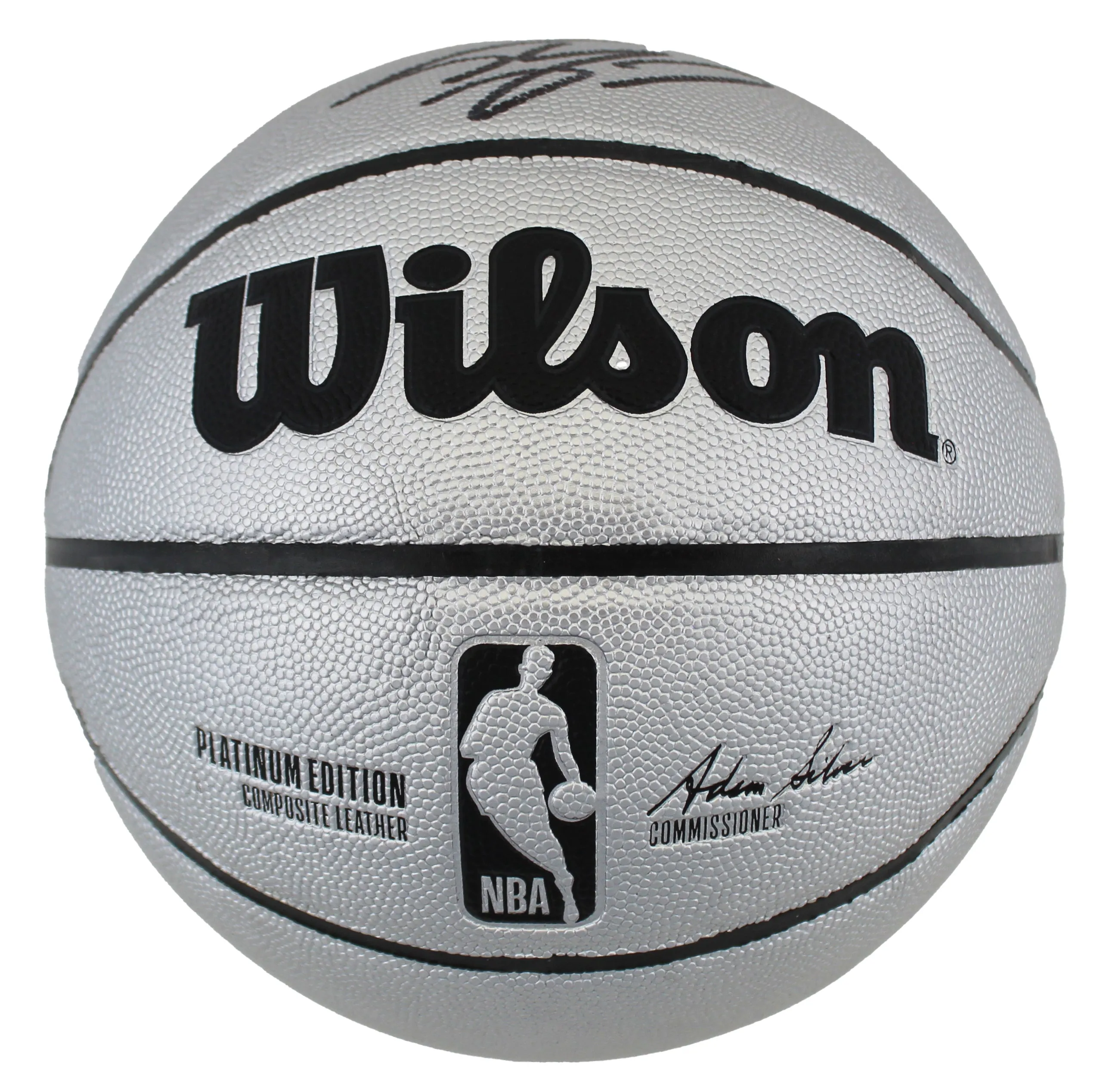 Lakers Shaquille O'Neal Authentic Signed Silver Wilson Basketball BAS Witnessed