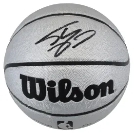 Lakers Shaquille O'Neal Authentic Signed Silver Wilson Basketball BAS Witnessed
