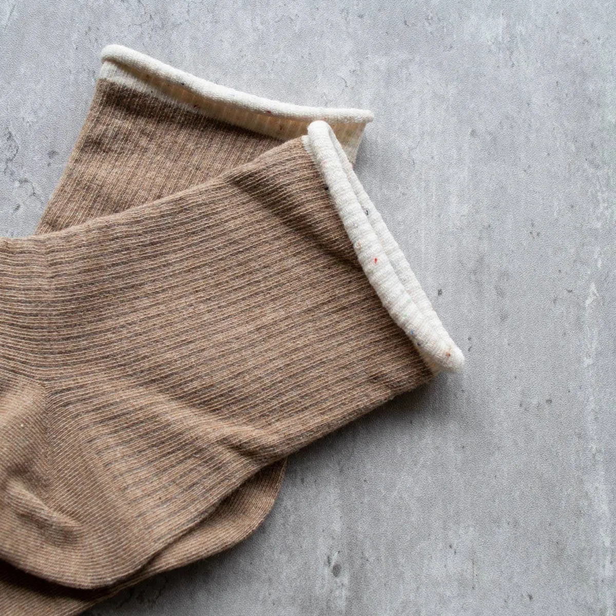 Mocha Rolled Hem Socks