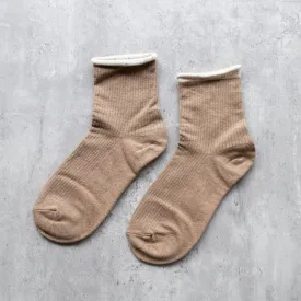 Mocha Rolled Hem Socks