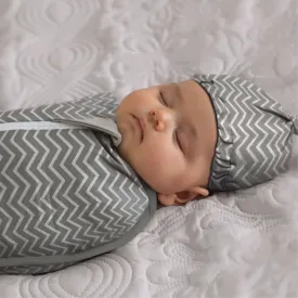 Moon Swaddle Pods, 0-2M, Zigzag (Grey)