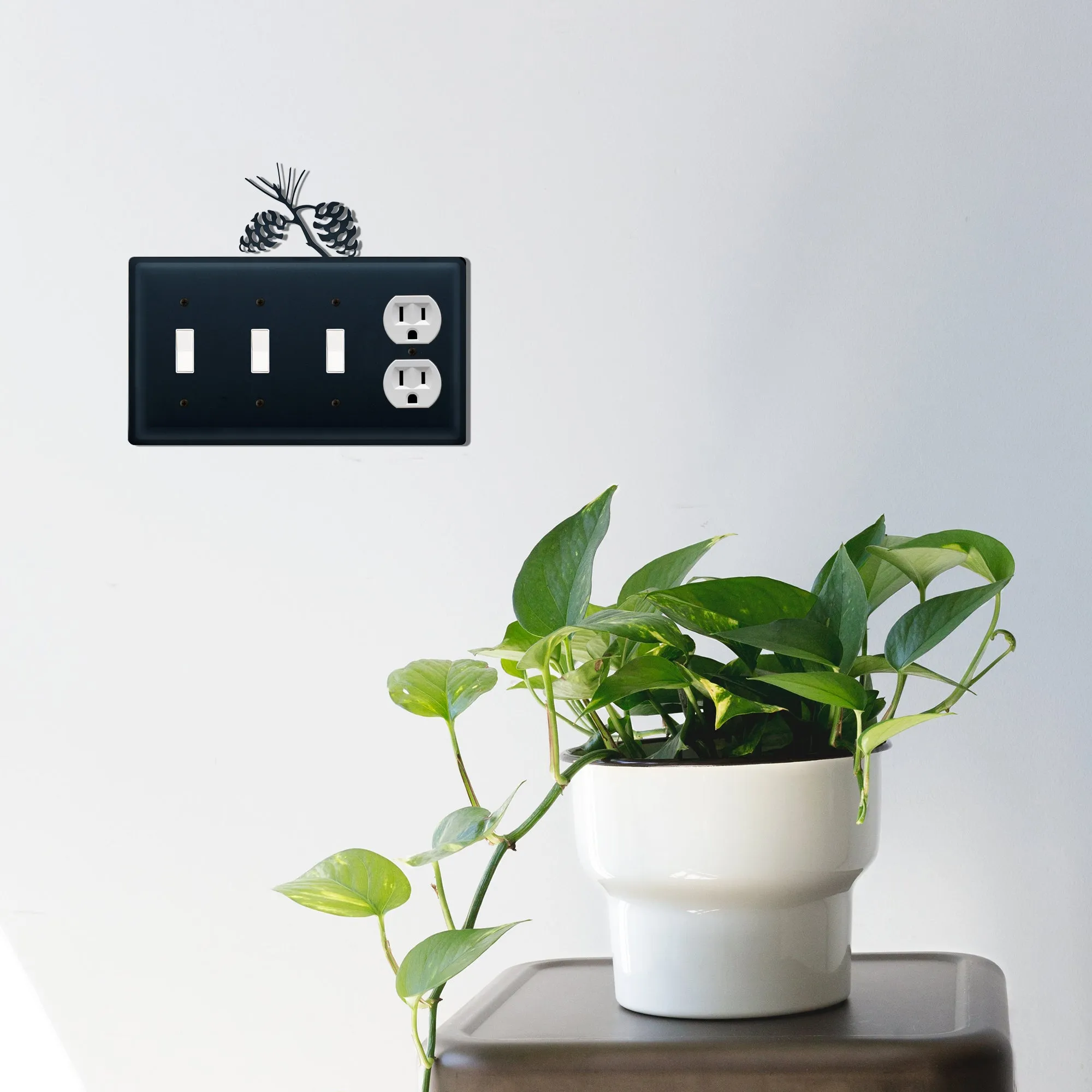 Pinecone Triple Switch & Single Outlet CUSTOM Product