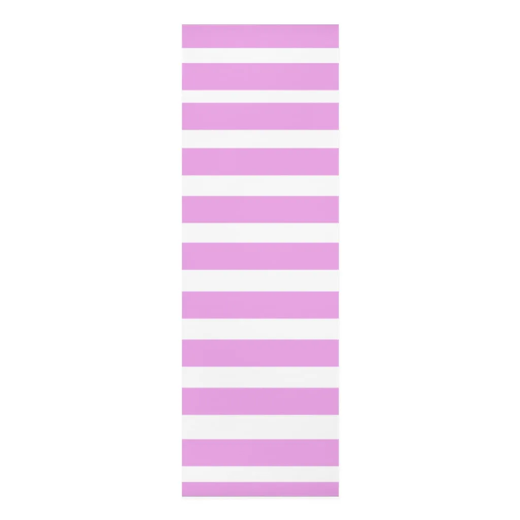 Pink and White Stripped Foam Yoga Mat