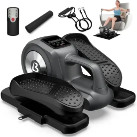 Pooboo Under Desk Electric Elliptical Machine Pre-Assembled Seated Pedal Exerciser Mini Portable Leg Exercise Equipment with Remote Control  for Seniors & Adults
