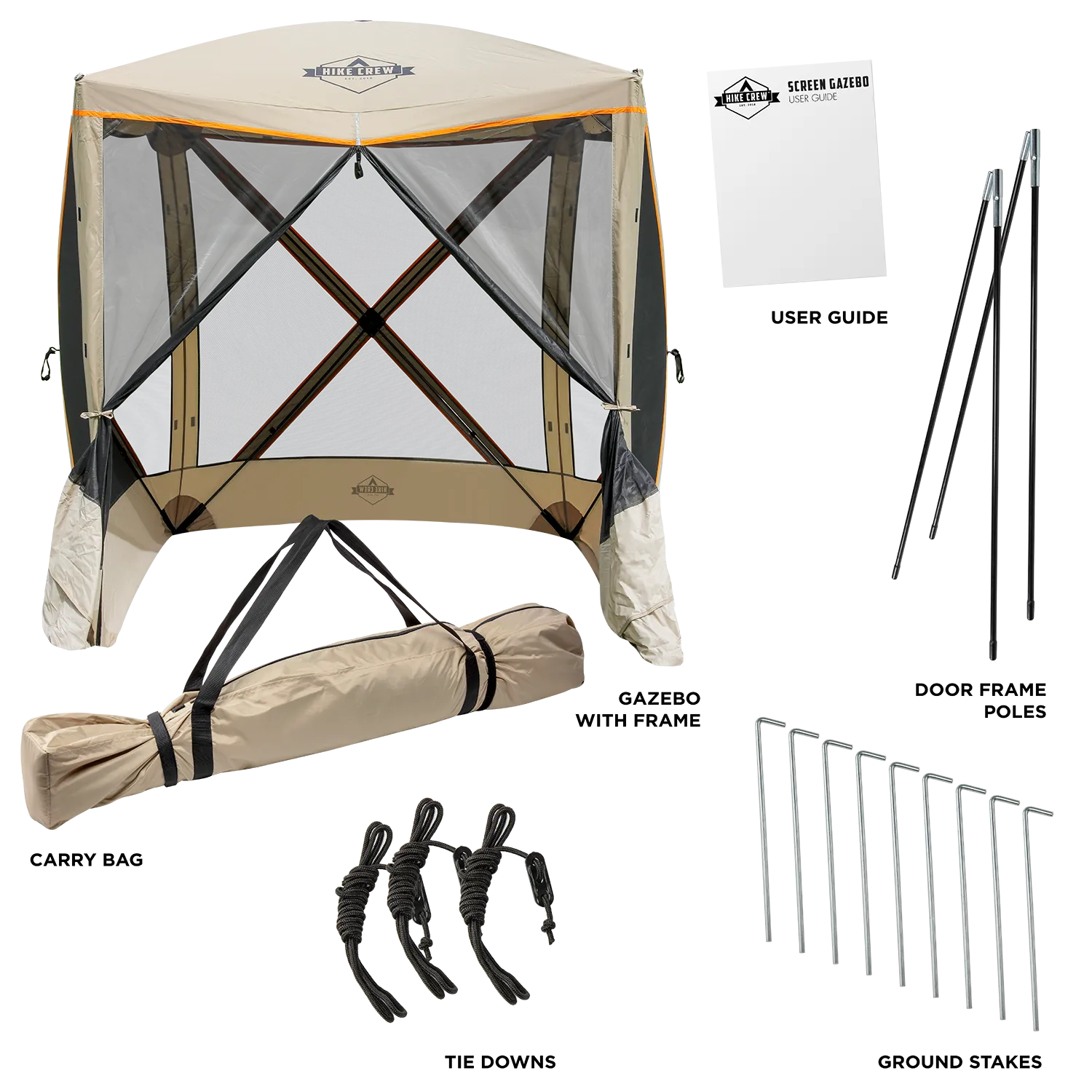 Portable 4-Sided Screen Gazebo with Carrying Bag