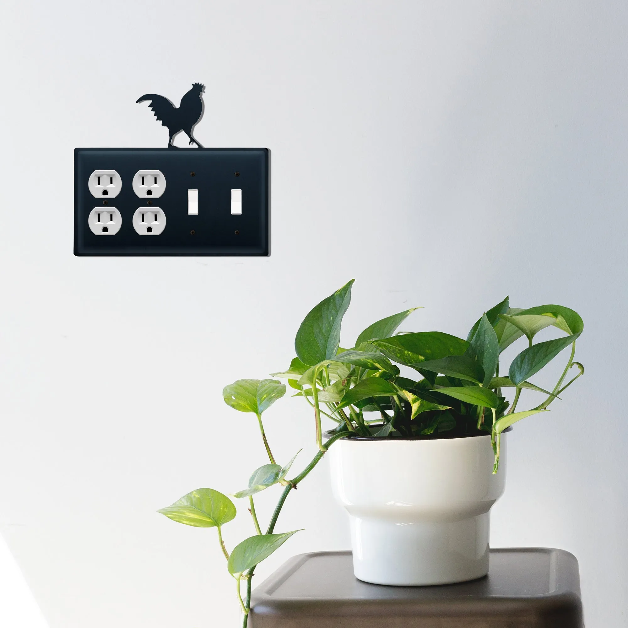 Rooster Double Outlet CUSTOM Product Double Switch Cover