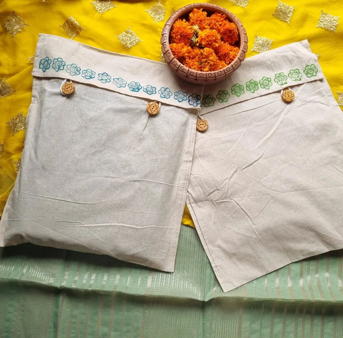 Saree Muslin Cotton Pouch (Set of 2)