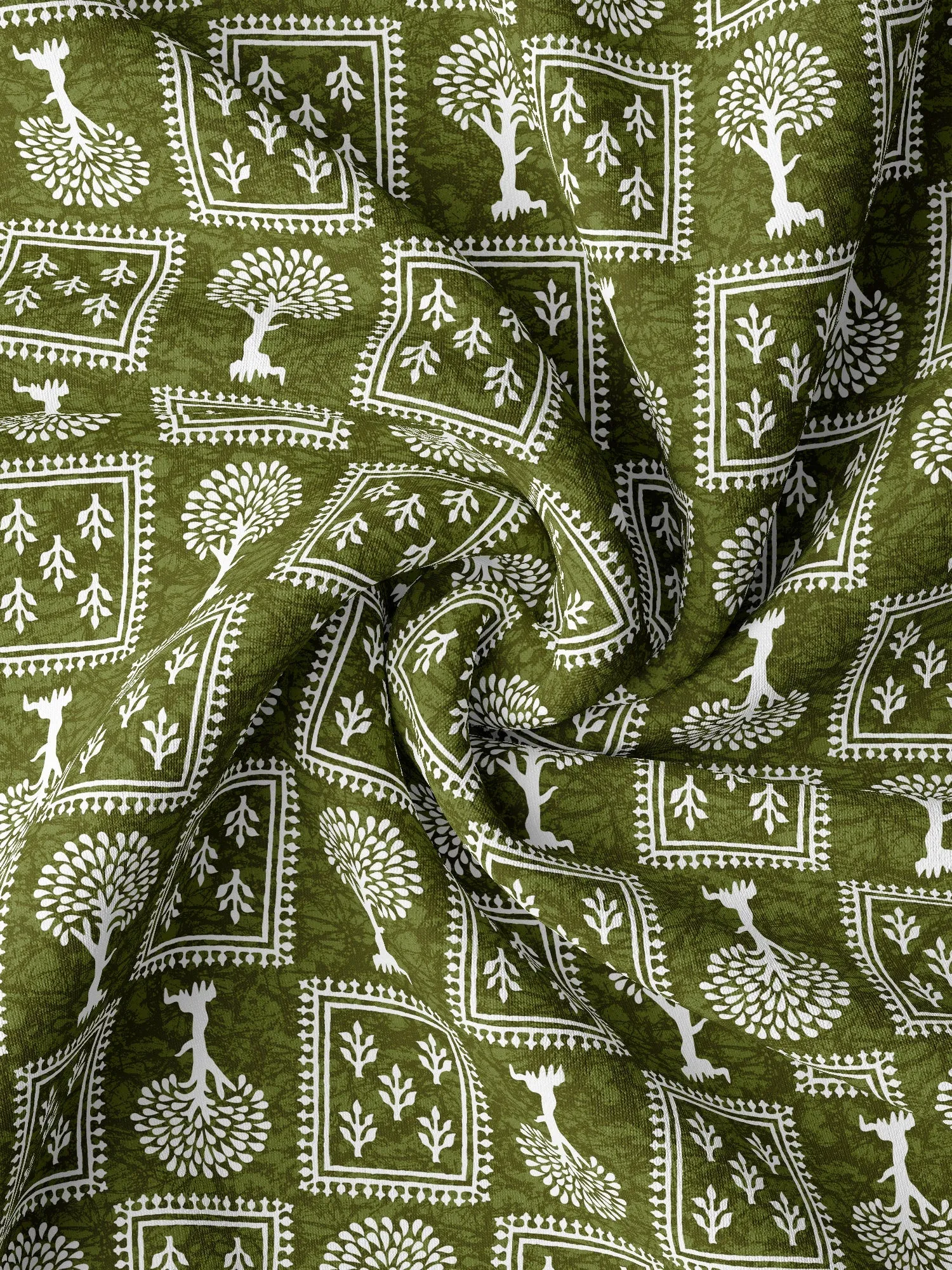 SheetKart - Floral Fiest 144 TC 100% Cotton Double Bedsheet with 2 Pillow Covers - Sprout Green