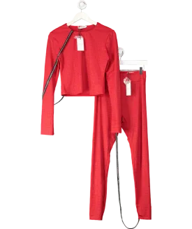 SLA the label Red Nola Diamanté Leggings & Saffi Diamante Top Co-ord Set - Leggings Uk M/top UK L