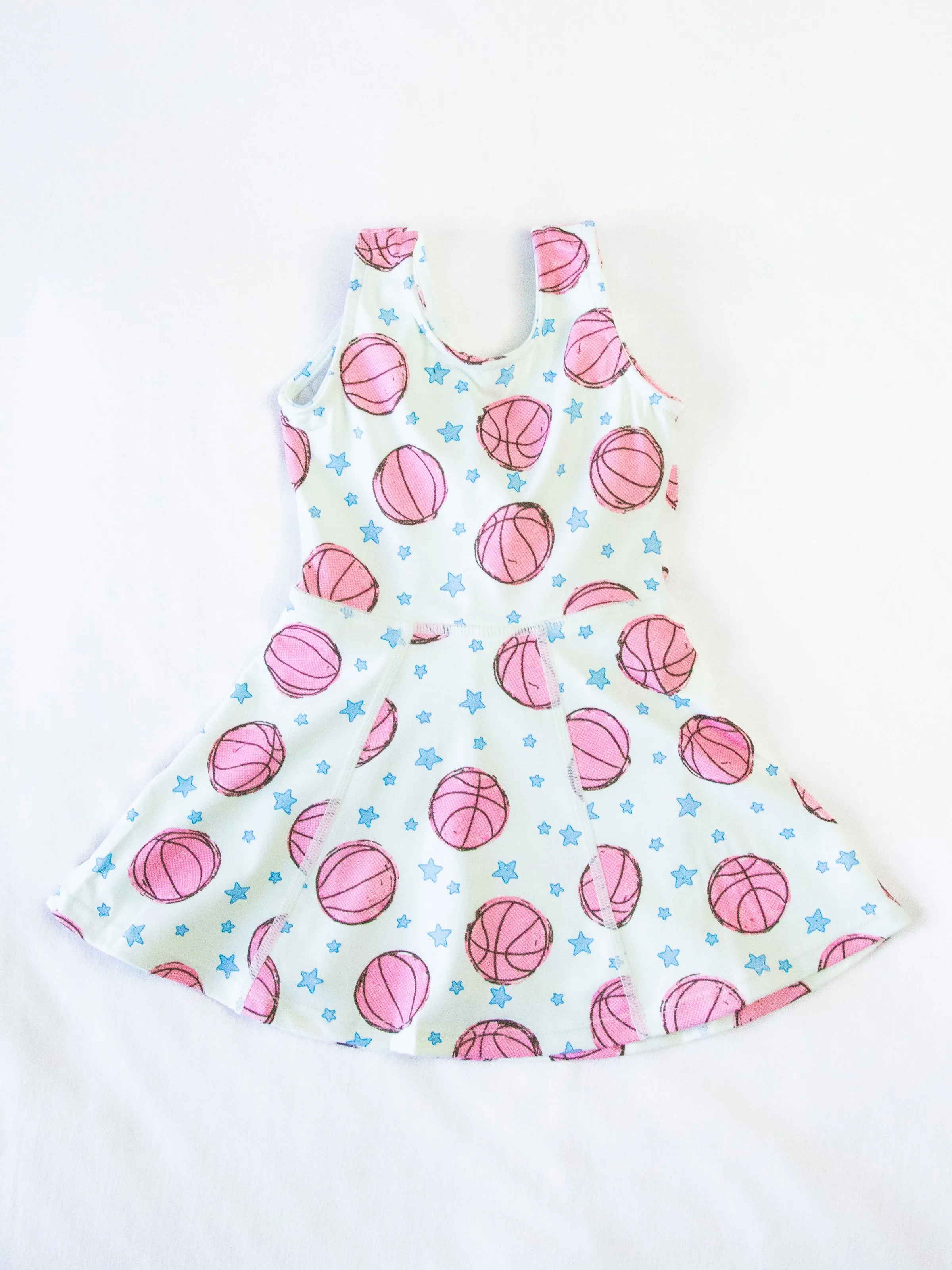 Tennis Dress - Pink Basketballs