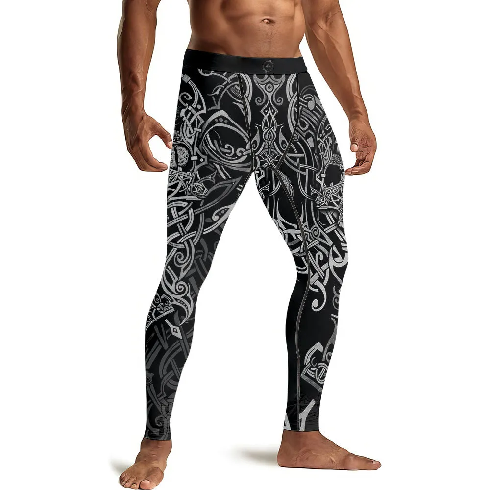 Viking Norse Skull Men's Compression Leggings