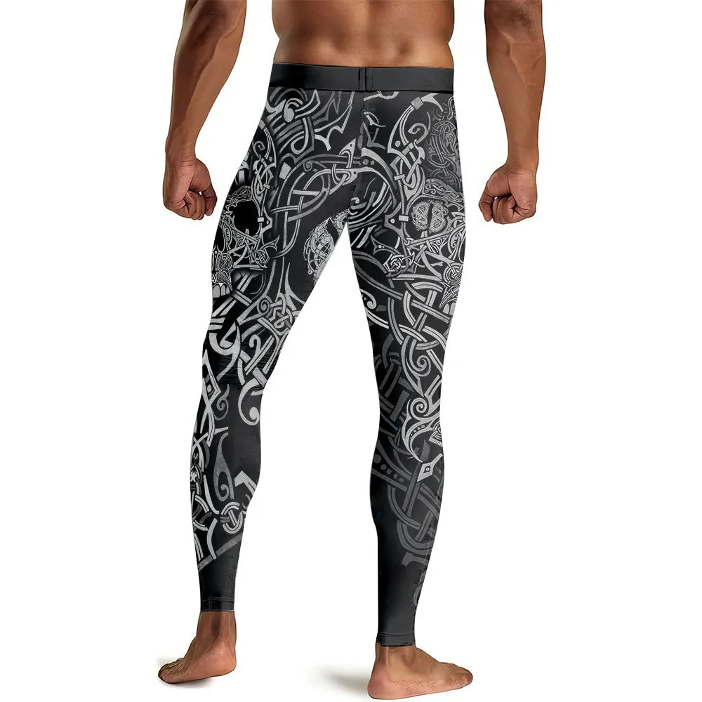 Viking Norse Skull Men's Compression Leggings