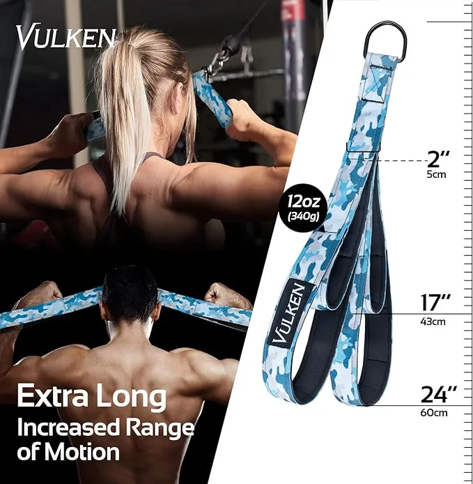 Vulken 24"&17" Double Lengths Tricep Rope Tricep Handles Cable Attachment