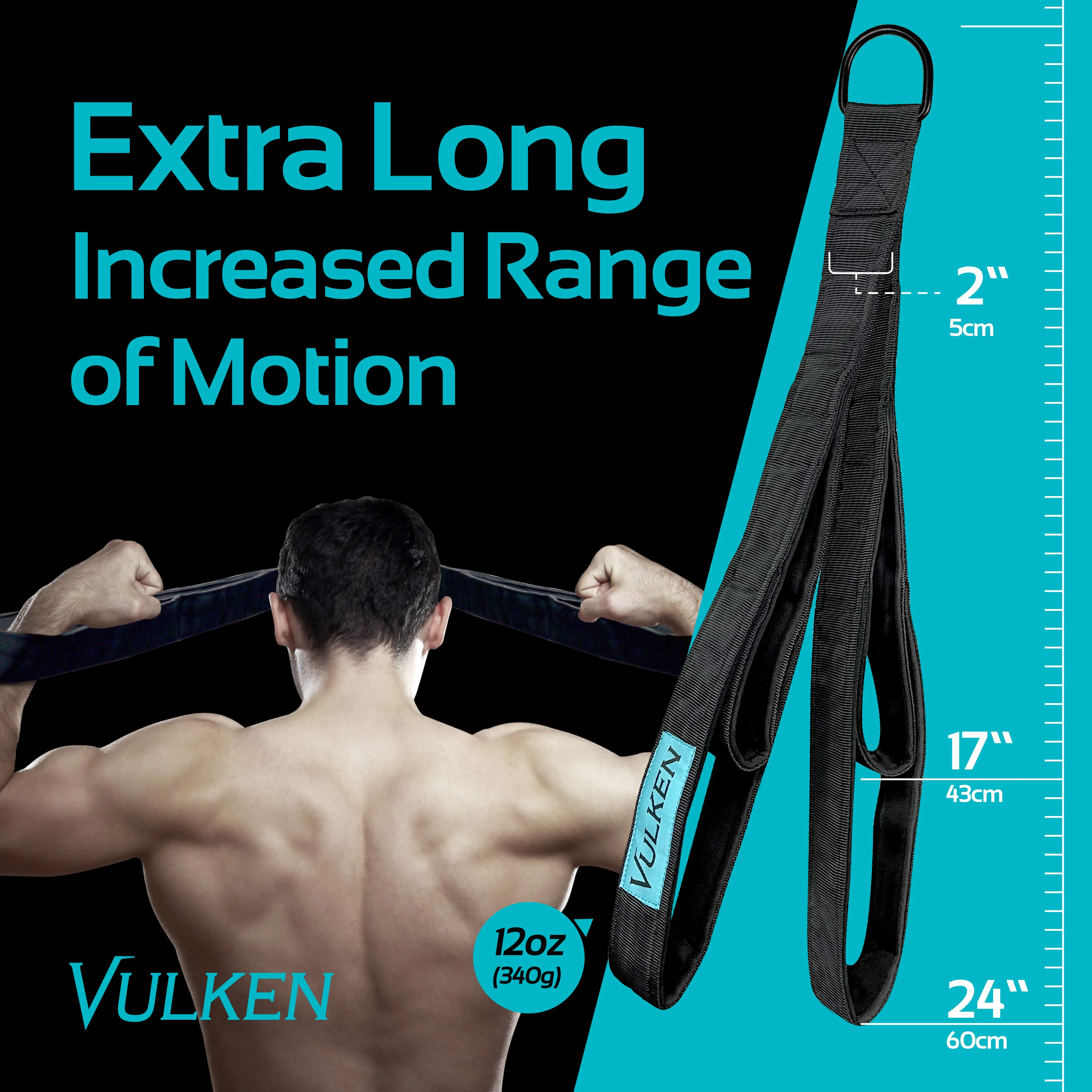 Vulken 24"&17" Double Lengths Tricep Rope Tricep Handles Cable Attachment