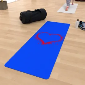 Yoga Mat - Heart Splat - Blue
