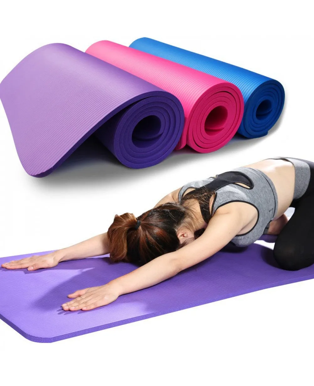 Yoga Mats In Black Purple Or Pink You Choose Thick Cushioned Fitness Mats Great For Cushioning Hard Gym Floors And For No Slipping 10mm Thickness