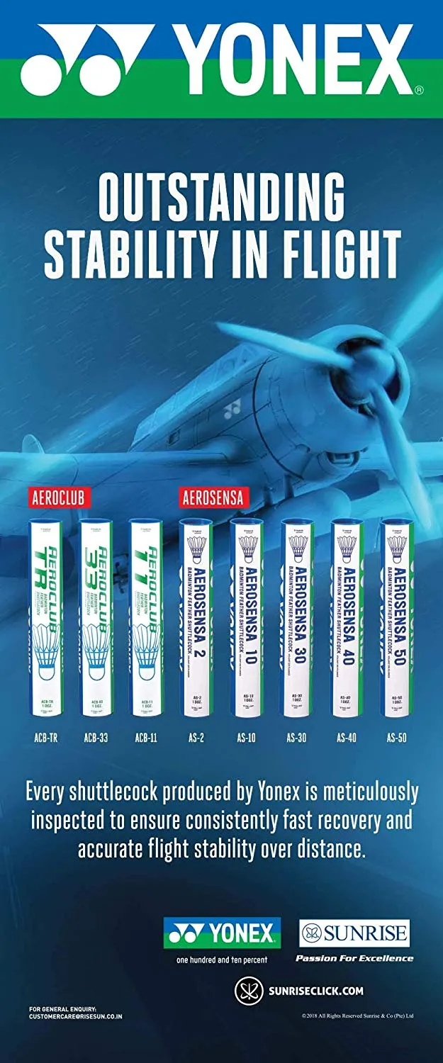 Yonex Aeroclub TR Badminton Feather Shuttlecock, (White)