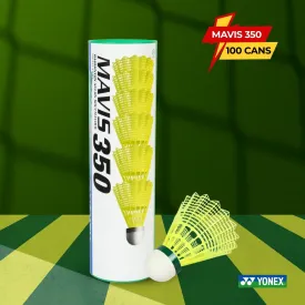Yonex MAVIS 350 Green Cap Nylon Shuttlecock - 100 Cans
